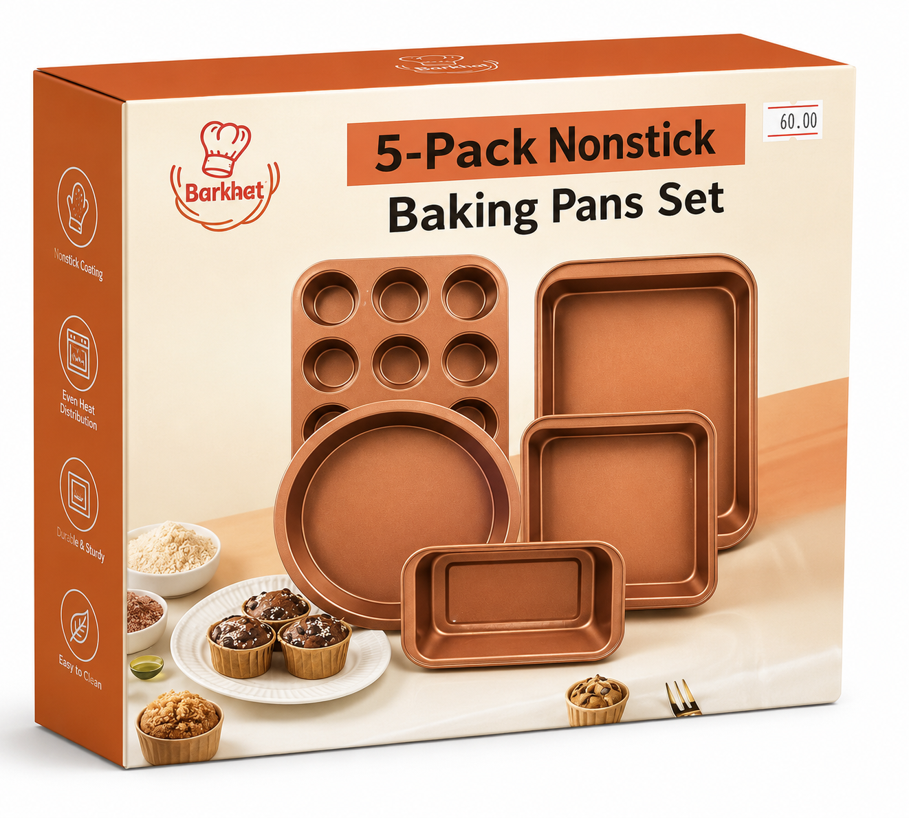 5pk Baking Pan Set