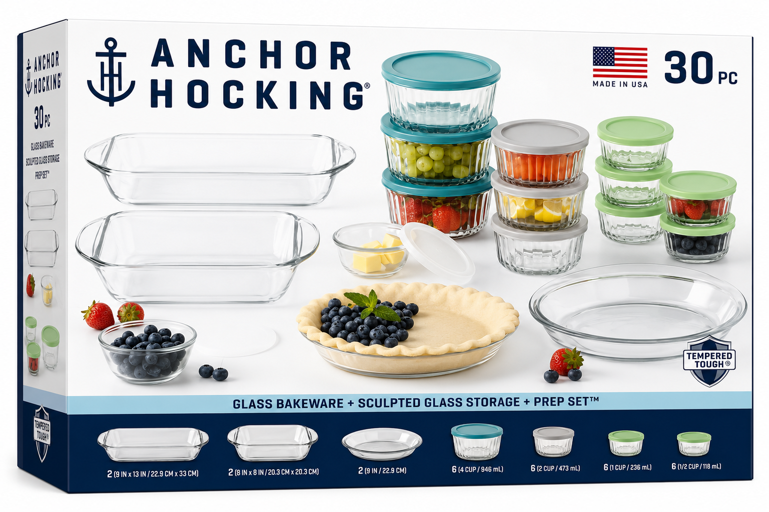 Anchor Hocking Glass Bakeware & Storage Set (30pc)
