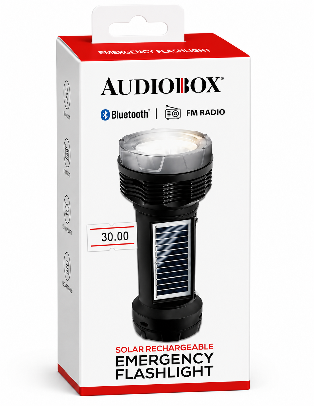 AUDIOBOX Emergency Flashlight (with Bluetooth + FM Radio)